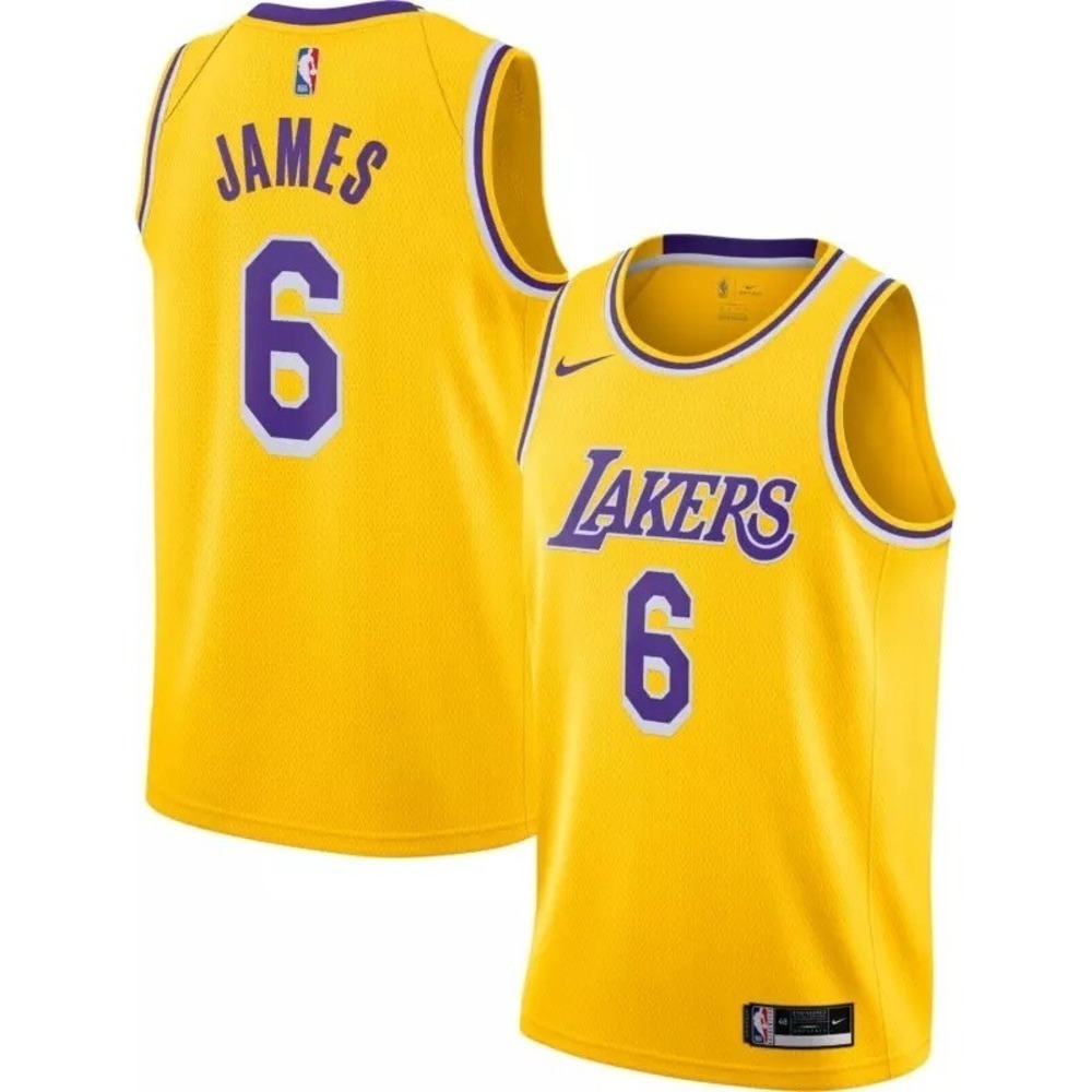 NIKE LeBron James Lakers Icon Swingman Jersey Yellow Sz S *NEW* CW3669-738 $110